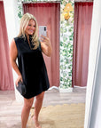 Yacht Luxe Mini Dress-Black