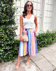 Pastel Picnic Midi Skirt