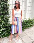 Pastel Picnic Midi Skirt