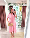 Bright Side Midi Dress-Blush