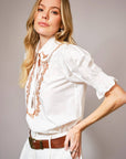 PREORDER: Dominique Scallop Embroidered Top