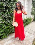 Lady in Red Maxi Dress