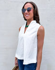 Avery Sleeveless Top-White