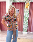 Rustic Retreat Velvet Jacket-Gray