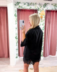 Old Mill Mock Neck Top-Black