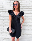 Flirt Alert Mini Dress- Black