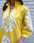 Isla Floral Baroque Dress-Yellow