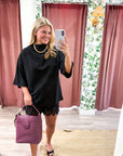Old Mill Mock Neck Top-Black