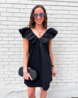 Flirt Alert Mini Dress- Black