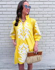 Isla Floral Baroque Dress-Yellow