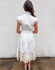 Garden Cutwork Embroidered Midi Dress-Off White