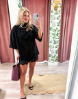 Old Mill Mock Neck Top-Black