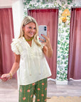 Marcella Ruffle Top-Cream