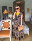 PREORDER: Sweet Spell Floral Midi Dress-Navy