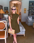 Sweet Afternoons Mini Dress-Olive