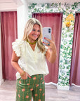 Marcella Ruffle Top-Cream