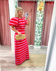 Mariselle Maxi Dress-Red/Pink