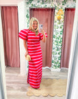 Mariselle Maxi Dress-Red/Pink