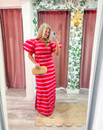 Mariselle Maxi Dress-Red/Pink