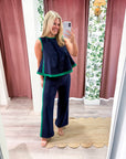 Soft Motion Knit Top-Navy
