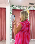 Nantucket Stripe Maxi Dress-Pink