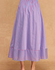 Breton Midi Skirt-Peri/Red