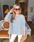 Love Luxe Knit Top-Gray