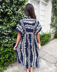 Sunkissed Glow Midi Dress- Navy/Cream