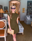 Sweet Afternoons Mini Dress-Olive
