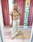 Alessia Puff Sleeve Top-Light Taupe