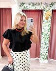 Maple Lane Knit Top- Black