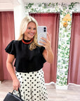 Maple Lane Knit Top- Black