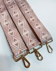 Aztec Triangle Print Bag Strap-Light Pink