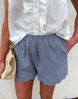 Gingham Scalloped Shorts