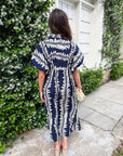Sunkissed Glow Midi Dress- Navy/Cream