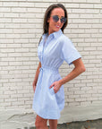 Crisp Summer Button Down Mini Dress