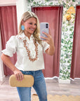 PREORDER: Dominique Scallop Embroidered Top
