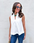 Avery Sleeveless Top-White