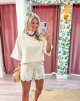 Satin Allure Shorts-Ivory