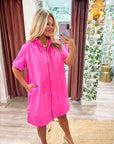 Daylight Bloom Mini Dress-Pink