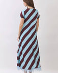 Azure Affair Stripe Maxi Dress