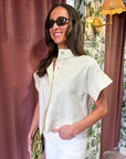 Timeless Touch Collar Top-Linen