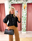 Rosemere Button Down Top-Black