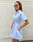 Crisp Summer Button Down Mini Dress