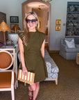 Sweet Afternoons Mini Dress-Olive