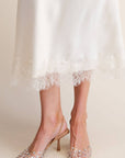 Lace Allure Midi Skirt-Cream