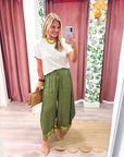 Arabian Nights Balloon Pants-Olive