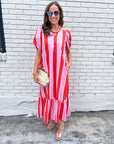 Sail Into Summer Midi Dress-Orange Pink