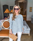 Love Luxe Knit Top-Gray