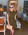 Sweet Afternoons Mini Dress-Olive